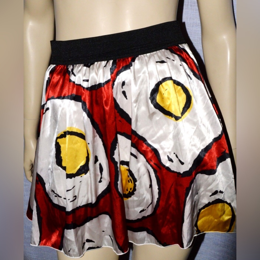 THE RODNIK BAND SMALL SATIN MINI SKIRT RARE POP ART BOHO BRITISH DESIGNER ITALY - Picture 6 of 6